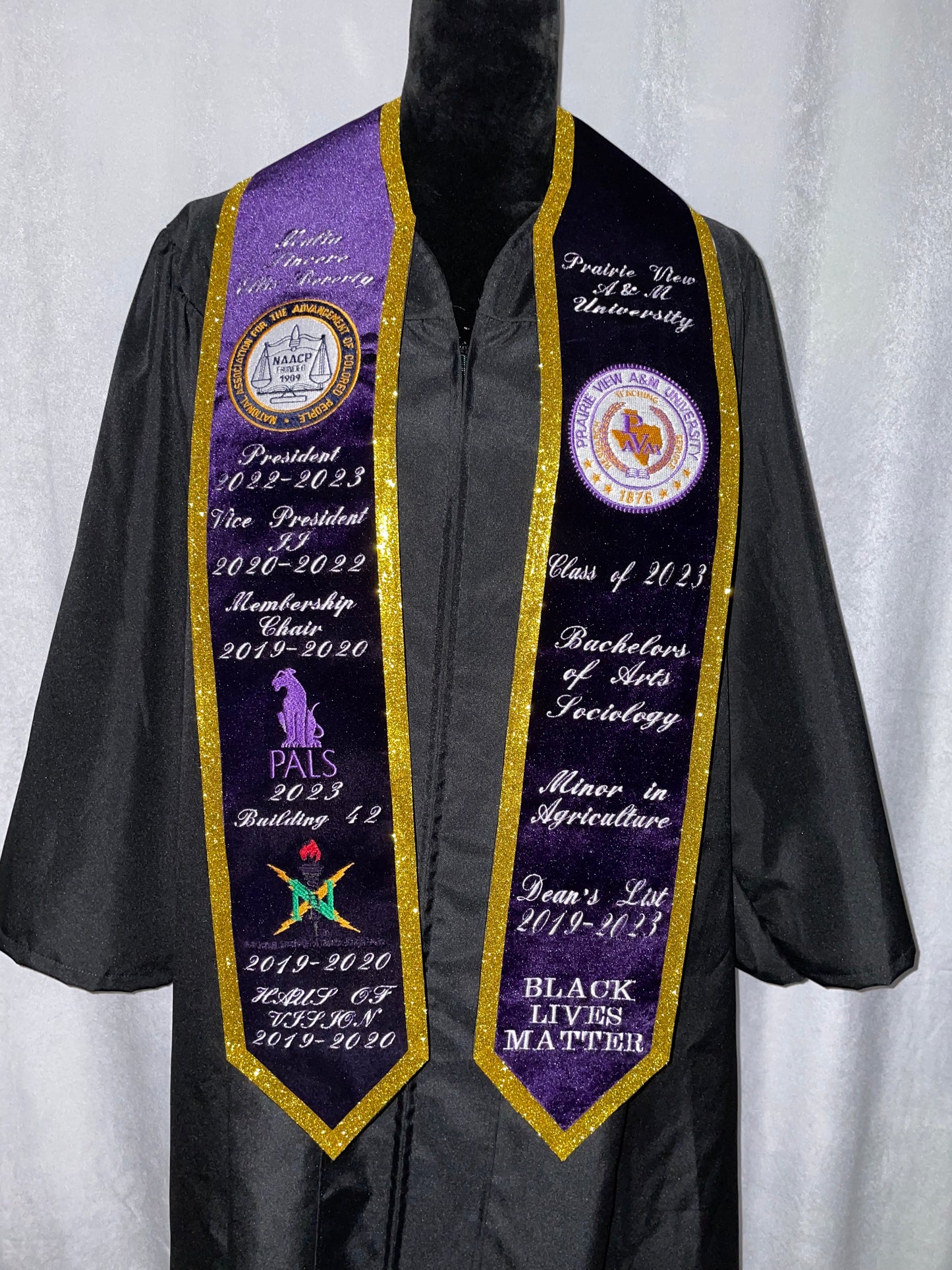 Velvet w/ Glitter Trim Stole (Starting Price $260)