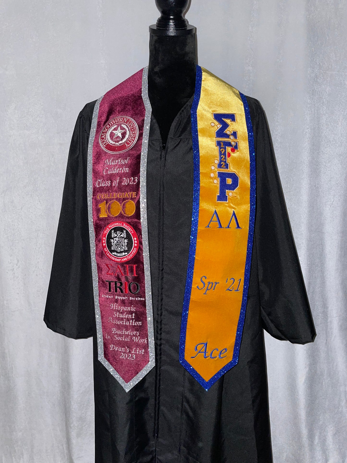 Velvet w/ Glitter Trim Stole