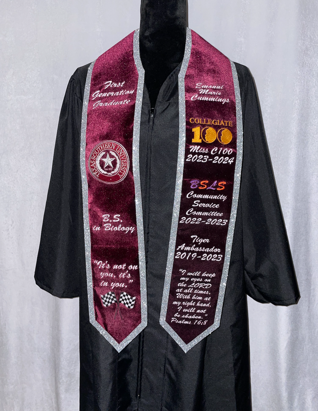 Velvet w/ Glitter Trim Stole